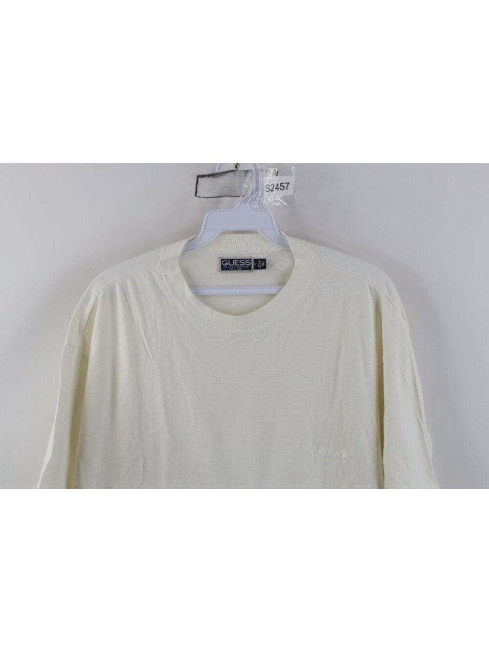 Vintage 90s Guess Mens Size Medium Spell Out Short Sleeve T-Shirt White Cotton - Picture 2 of 10